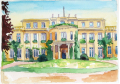 <strong>Wannsee Conference House</strong>Watercolor, 18 x 13 cm, 2003